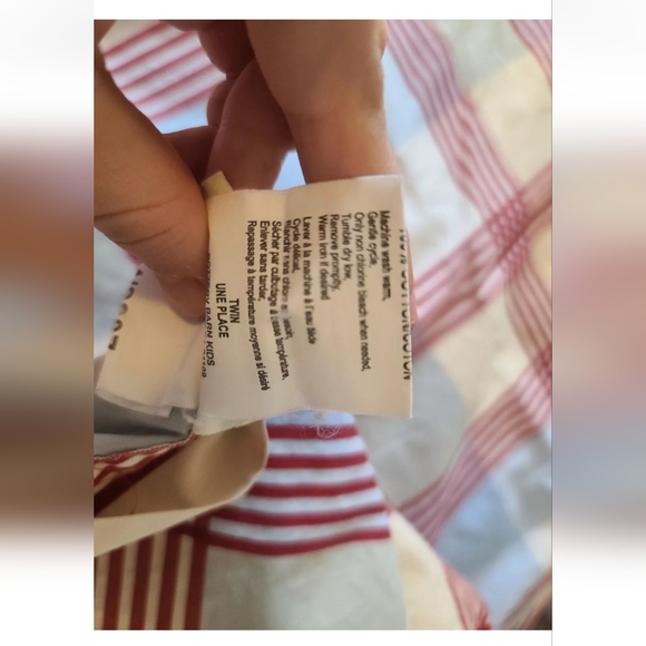 Pottery Barn Kids Blue Cream Red Plaid Twin Duvet Cover Standard Pillowcase - Picture 6 of 7